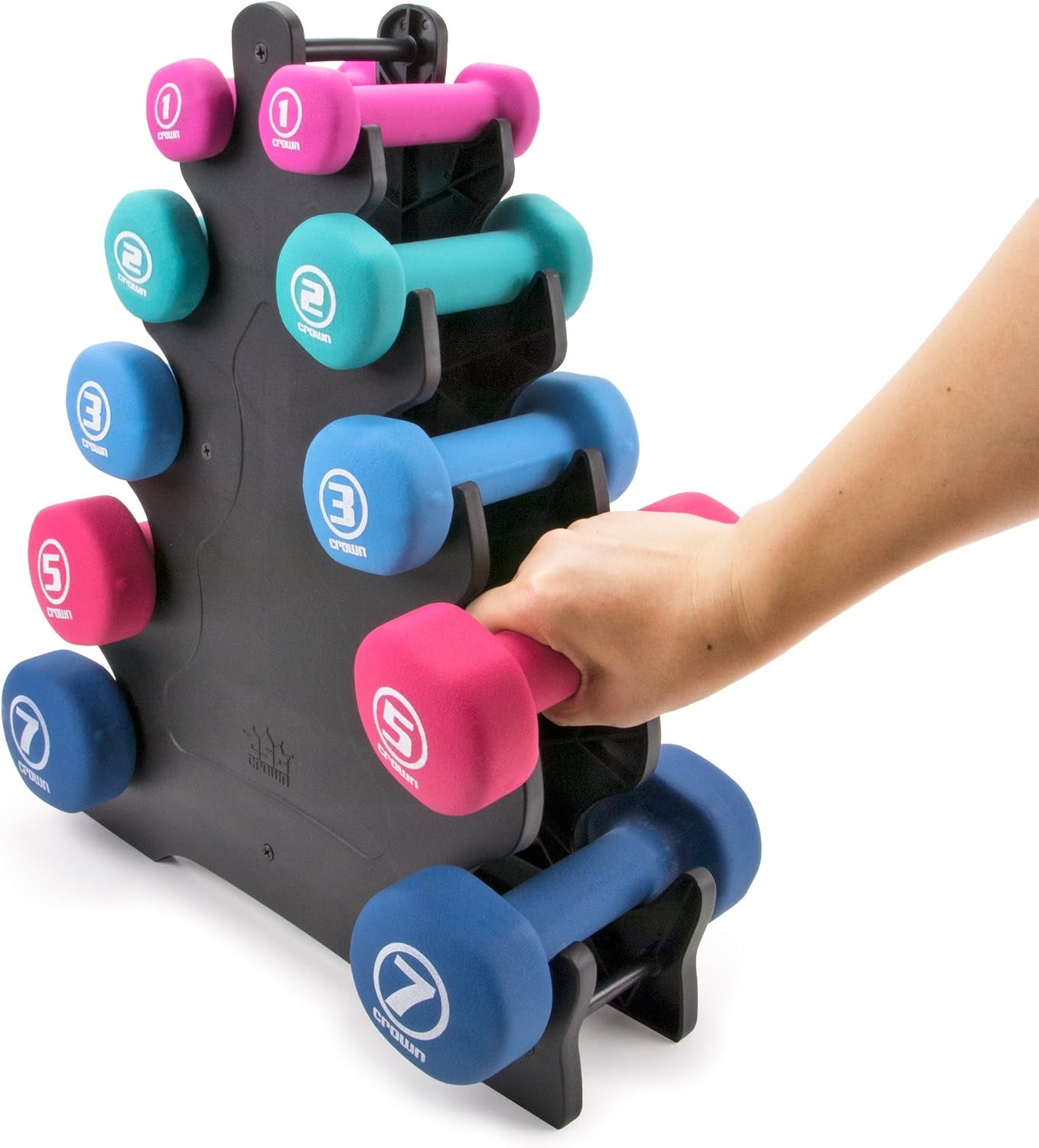 Dumbbell Rack for Small Weights - Weight Rack for Dumbbell Hand Weights for Gym, Home Workout and Strengh Training - Holds 7 Pounds or Less, 5 Tier